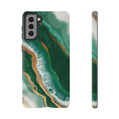 Green & Gold Epoxy Android Case (Protective) Samsung Galaxy S21 Plus Matte Phone Case