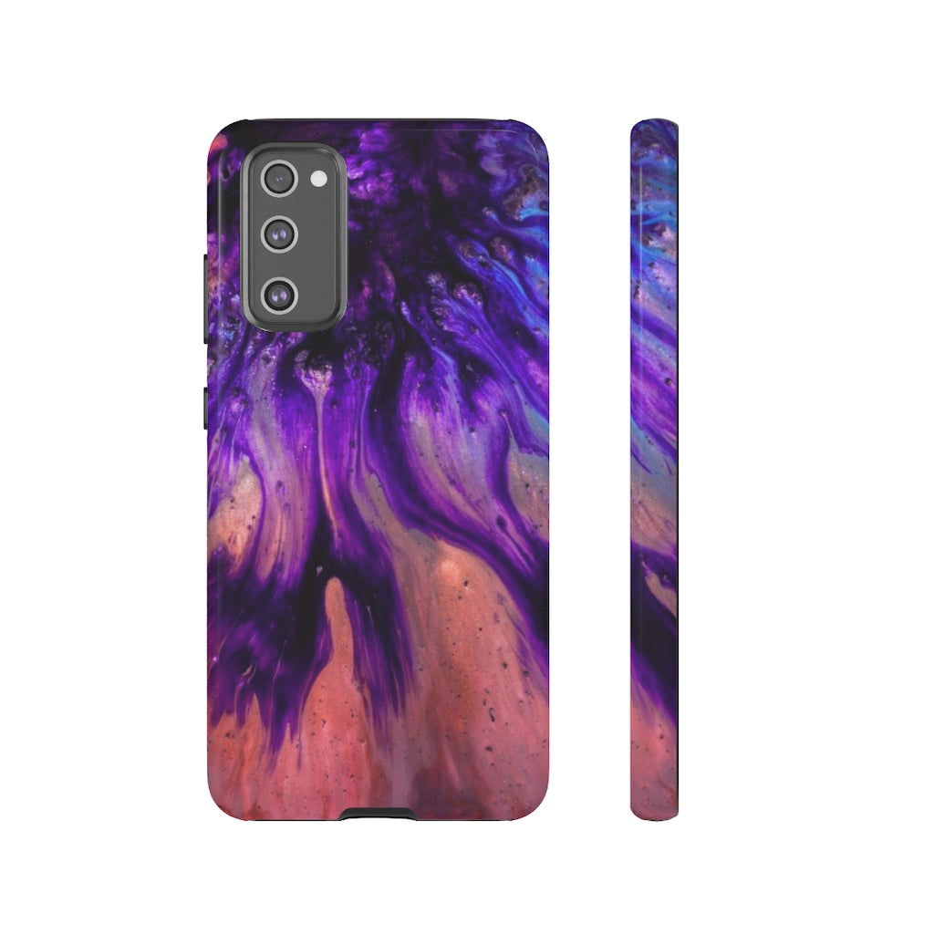 Purple Flow Ink Art Android Case (Protective) Samsung S20 FE Glossy Phone Case