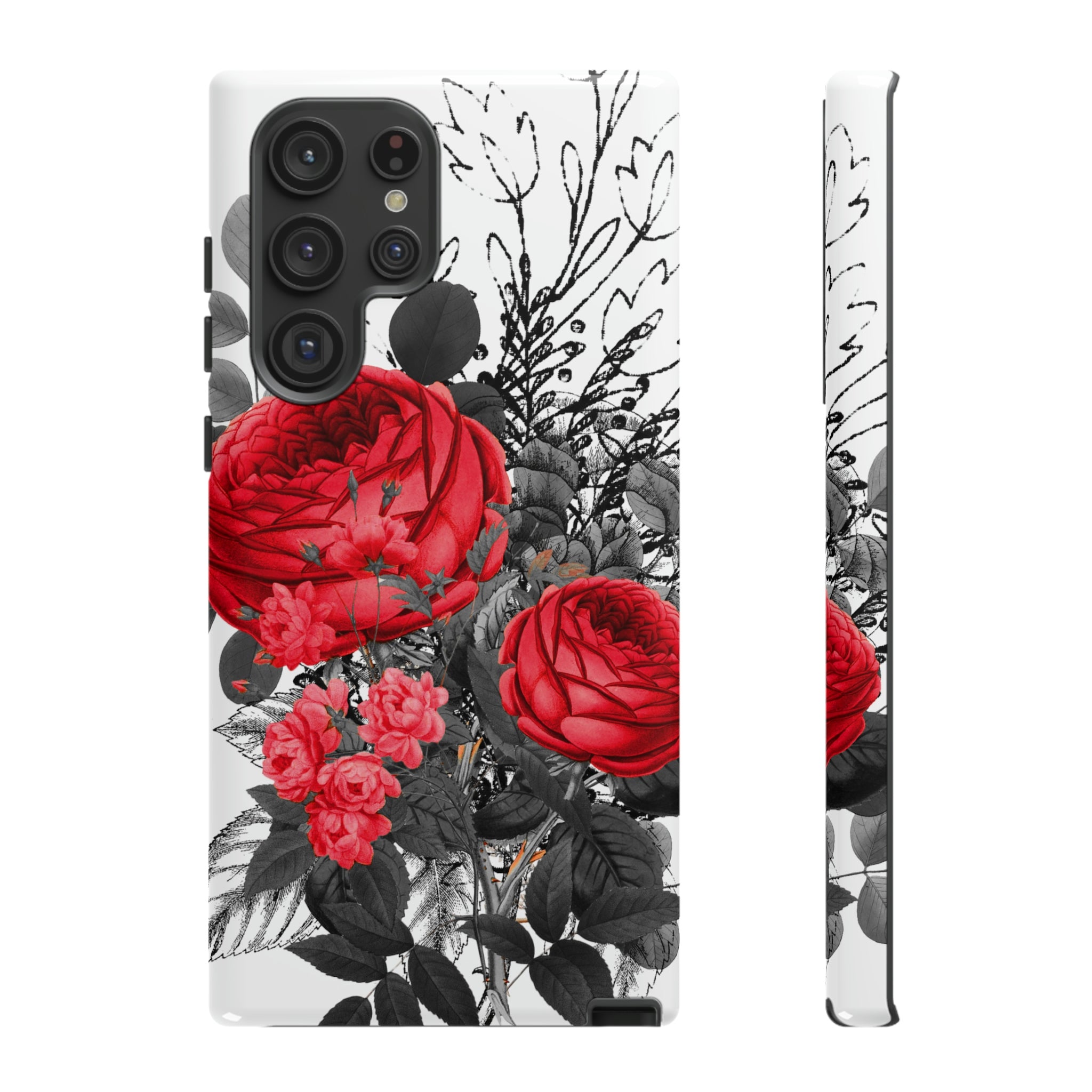 Roclop Gothic Flower Samsung Case (Protective) Samsung Galaxy S22 Ultra Glossy Phone Case