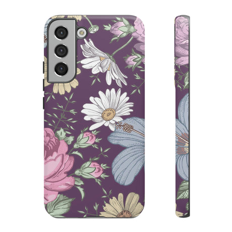 Purple Grass Vintage Flower Samsung Case (Protective) Samsung Galaxy S22 Plus Matte Phone Case