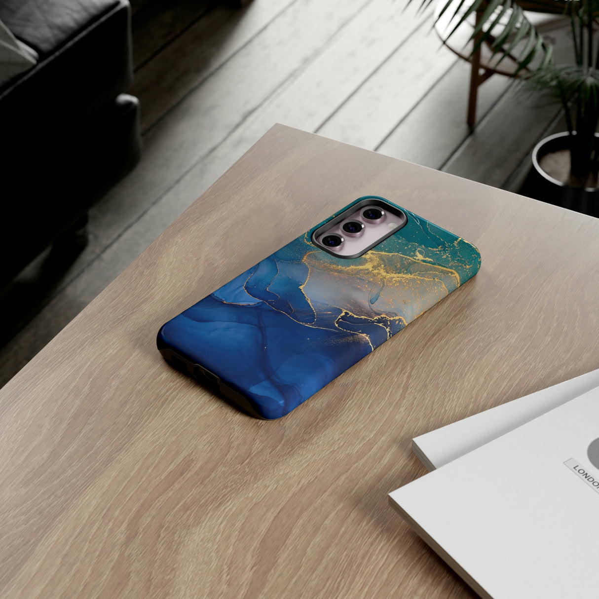 Blue Alcohol Ink Android Case (Protective) Phone Case