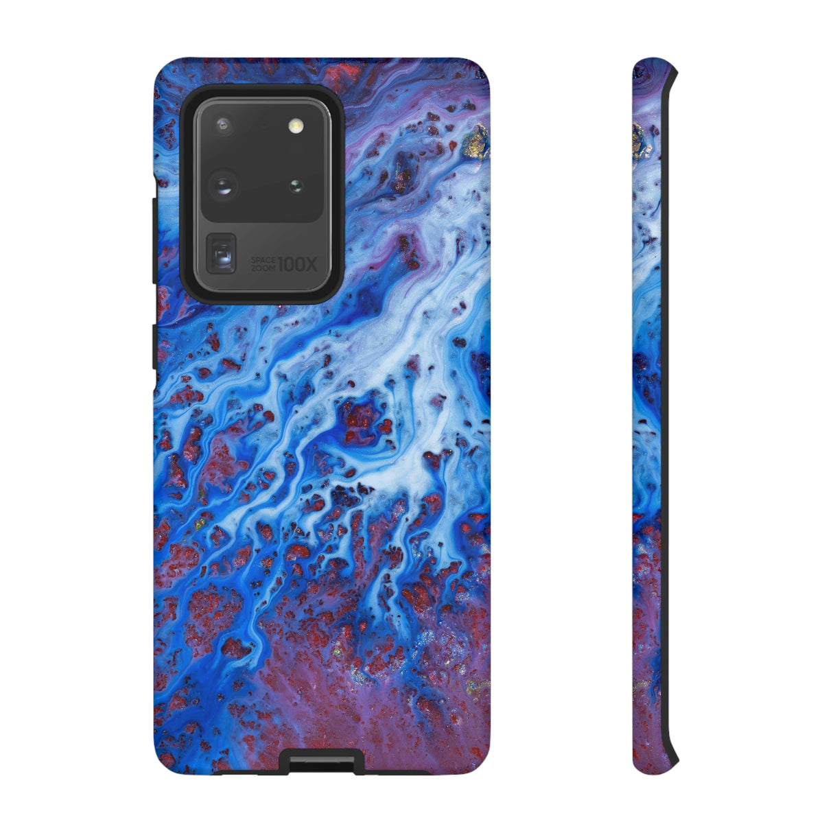 Ice Blue River Ink Art Android Case (Protective) Samsung Galaxy S20 Ultra Matte Phone Case