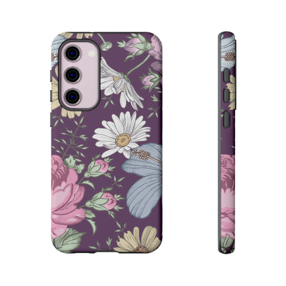 Purple Grass Vintage Flower Samsung Case (Protective) Samsung Galaxy S23 Plus Matte Phone Case