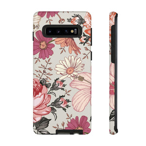 Pink daisies Vintage Flower Samsung Case (Protective) Samsung Galaxy S10 Glossy Phone Case