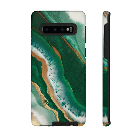 Green & Gold Epoxy Android Case (Protective) Samsung Galaxy S10 Matte Phone Case