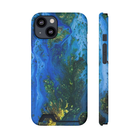 Blue Globe Ink Art iPhone Case (Card) iPhone 13 Matte With gift packaging Phone Case