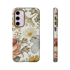 Linear Vintage Flower Samsung Case (Protective) Samsung Galaxy S23 Plus Glossy Phone Case