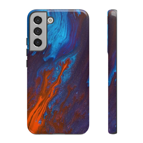 Orange Flame Ink Art Android Case (Protective) Samsung Galaxy S22 Plus Glossy Phone Case