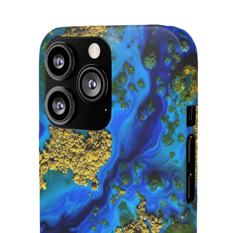 Blue Clear Ocean Ink Art iPhone Case (Slim) Phone Case