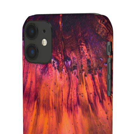 Orange Flow Ink Art iPhone Case (Slim) Phone Case