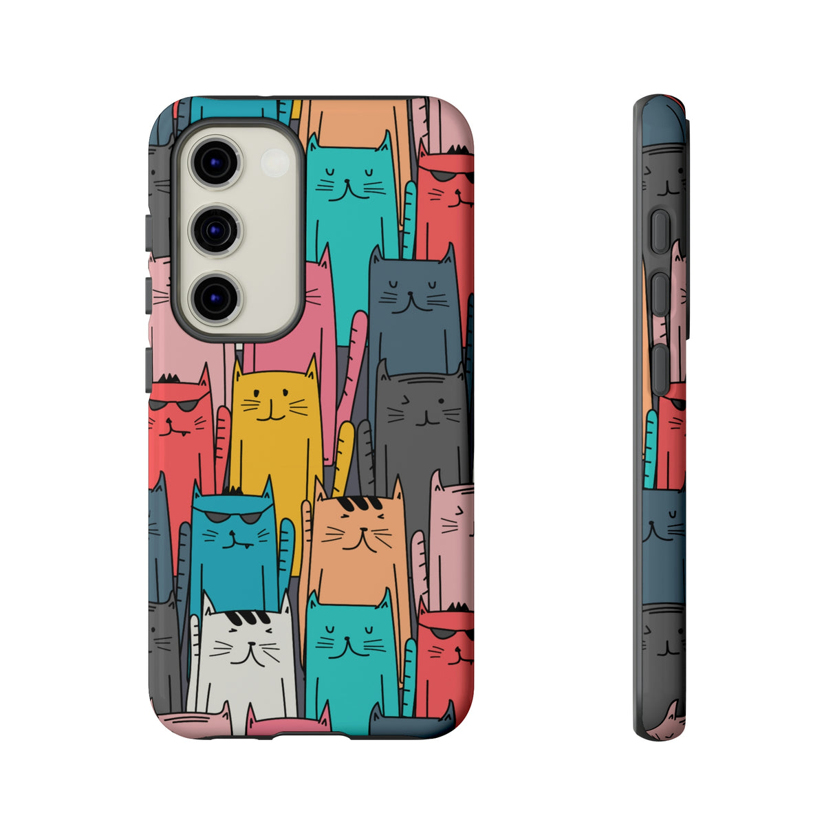 Colorful Cats Android Case (Protective) Samsung Galaxy S23 Glossy Phone Case