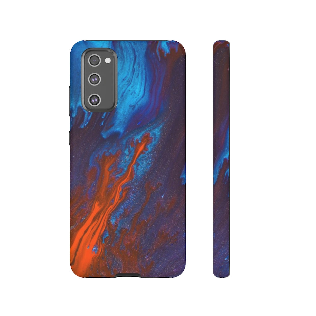 Orange Flame Ink Art Android Case (Protective) Samsung S20 FE Matte Phone Case