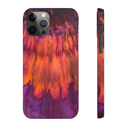 Orange Flow Ink Art iPhone Case (Slim) iPhone 12 Pro Glossy Phone Case