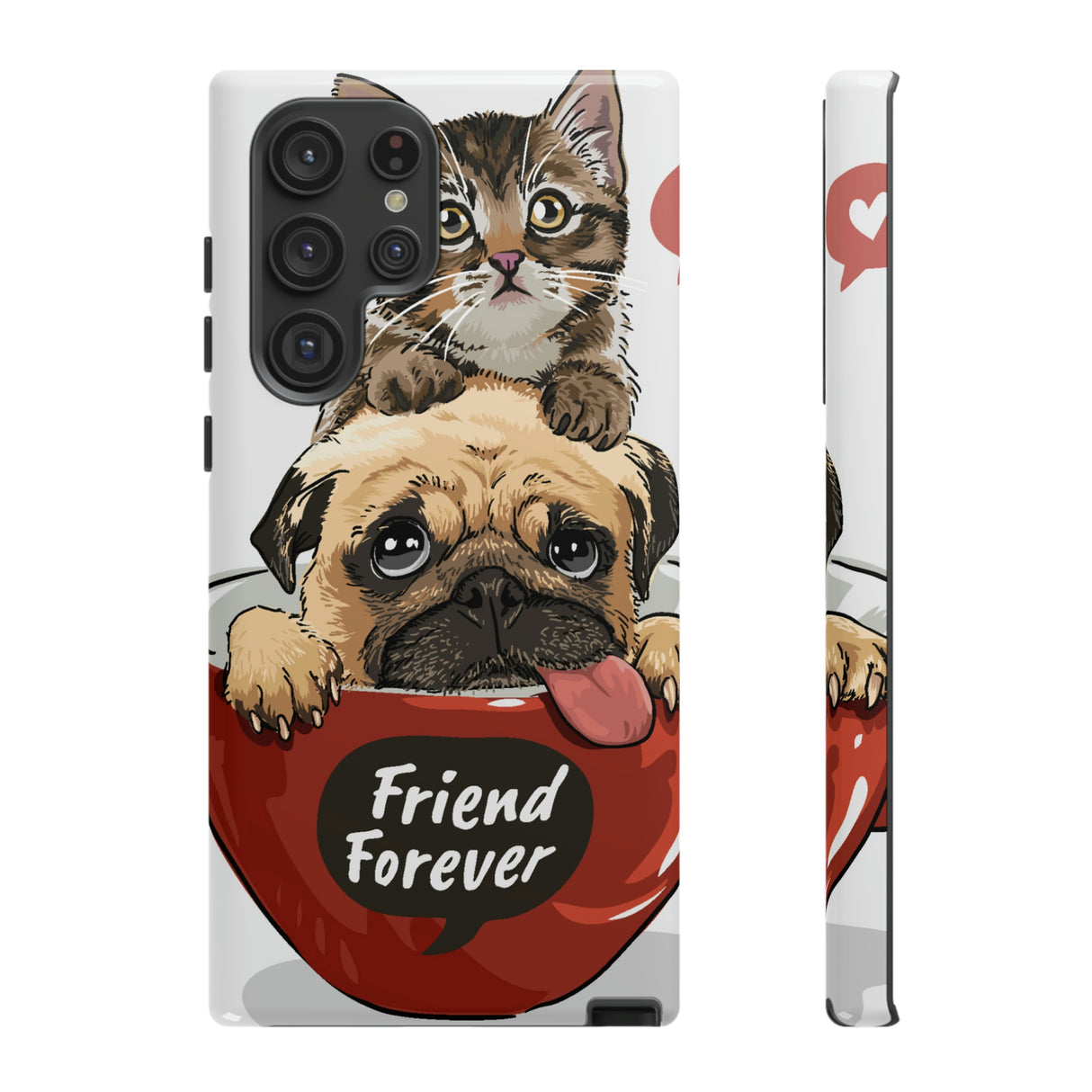 Pug n Kitten Android Case (Protective) Samsung Galaxy S22 Ultra Glossy Phone Case