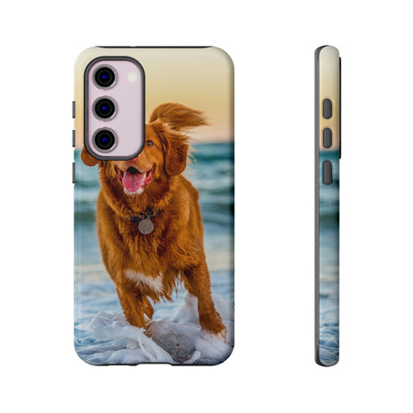 Happy Beach Dog Android Case (Protective) Samsung Galaxy S23 Plus Glossy Phone Case