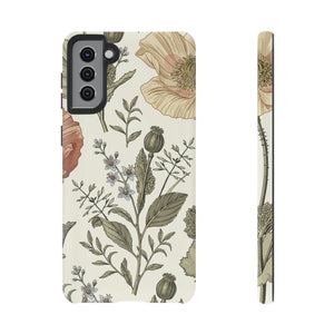 Poppy Brown Vintage Flower Samsung Case (Protective) Samsung Galaxy S21 Plus Matte Phone Case