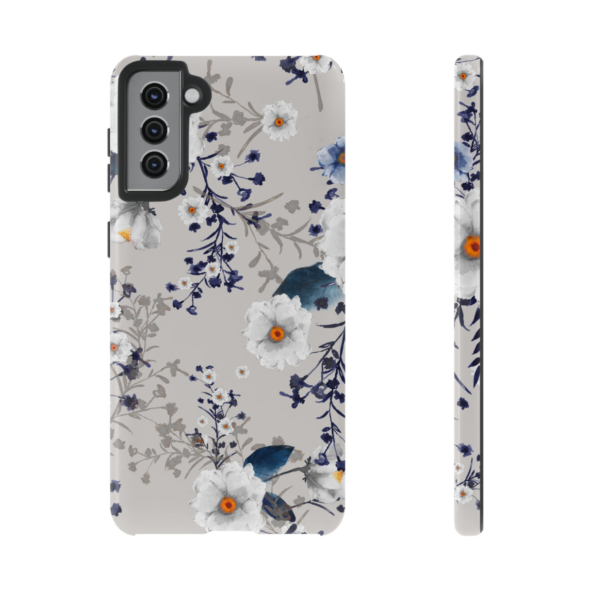 Blue Summerflowers Android Case (Protective) Samsung Galaxy S21 Plus Glossy Phone Case