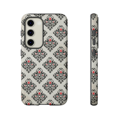 Grey Rose Gothic Flower Samsung Case (Protective) Samsung Galaxy S23 Glossy Phone Case