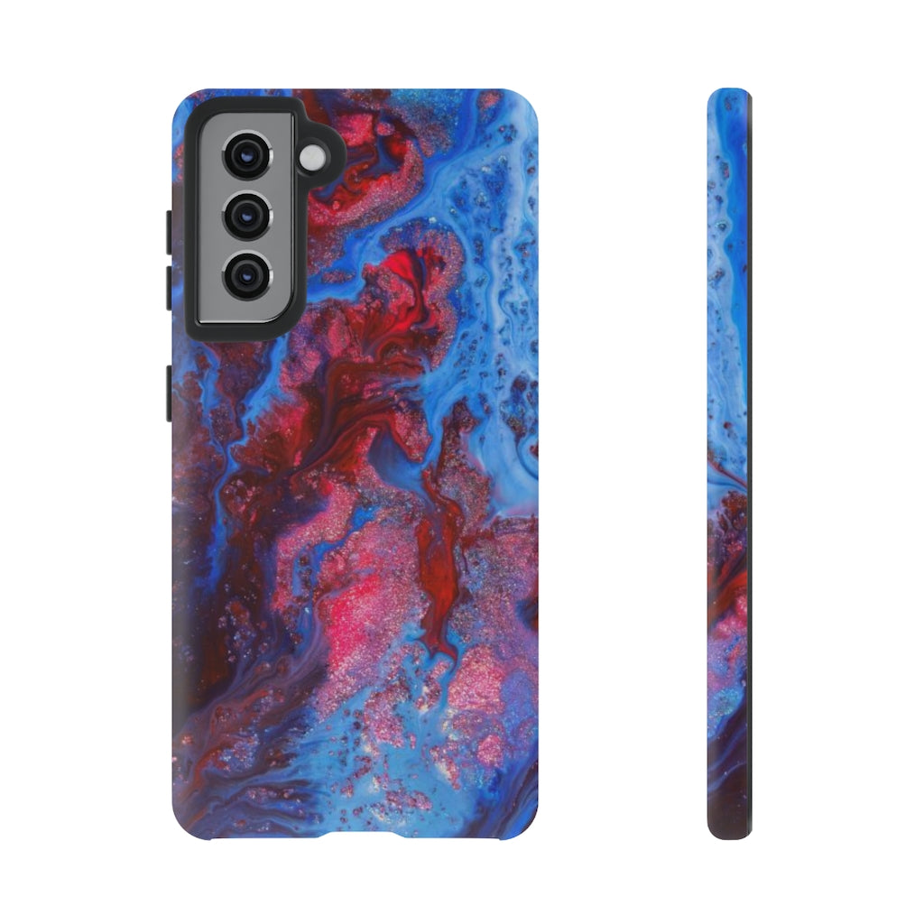 Deep Red Ink Art Android Case (Protective) Samsung Galaxy S21 Matte Phone Case