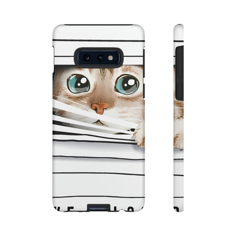 Cute Cat Window Android Case (Protective) Samsung Galaxy S10E Matte Phone Case