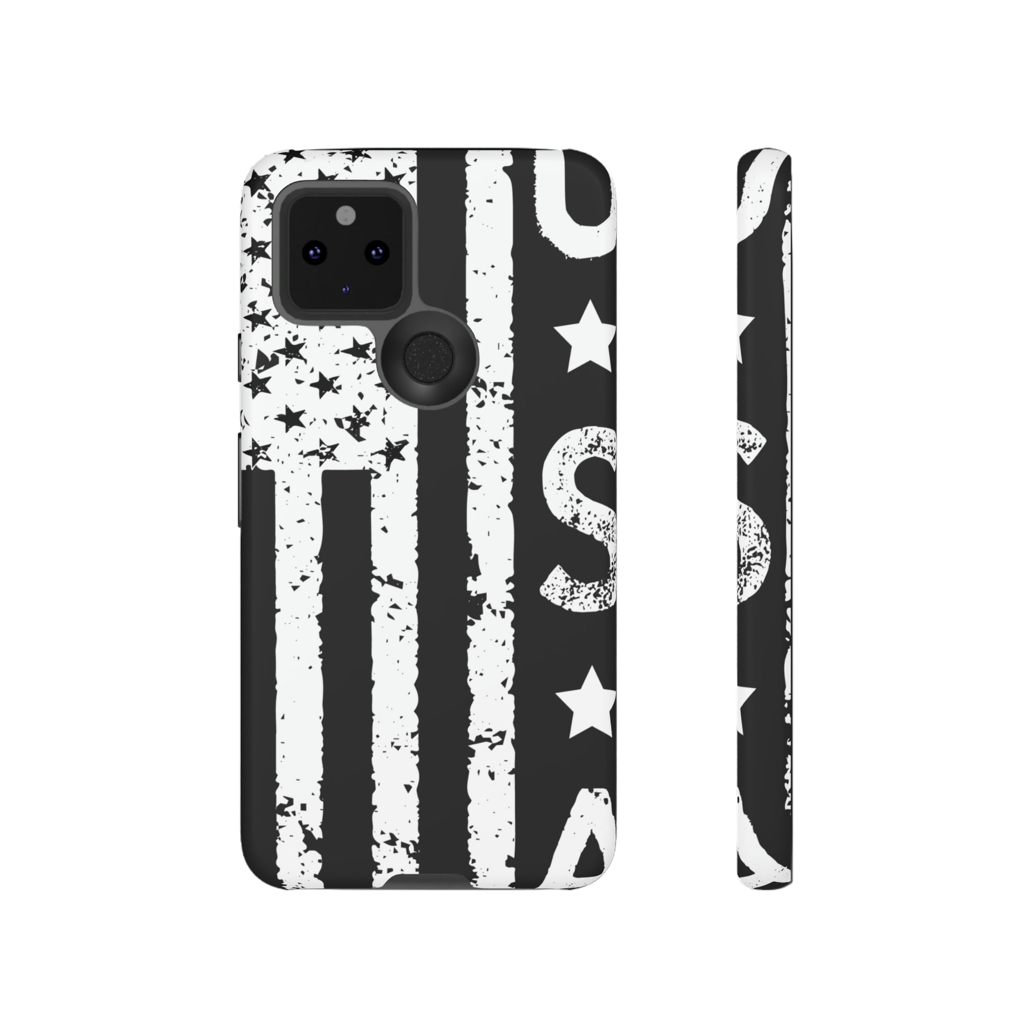 Black n White U.S Flag Android Case (Protective) Google Pixel 5 5G Matte Phone Case