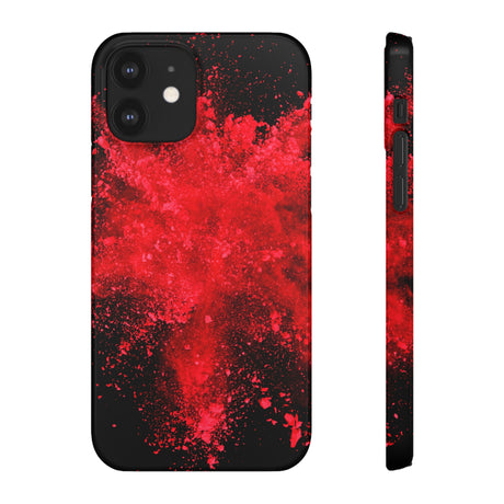 Red Explosion iPhone Case (Slim) iPhone 12 Glossy Phone Case