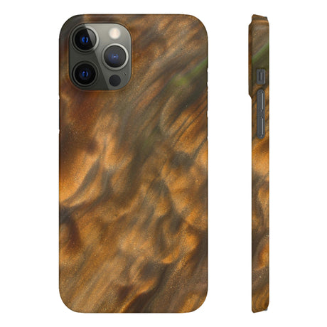 Gold Sand Ink Art iPhone Case (Slim) iPhone 12 Pro Max Glossy Phone Case