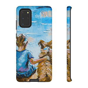 Boy with Dog Android Case (Protective) Samsung Galaxy S20+ Matte Phone Case