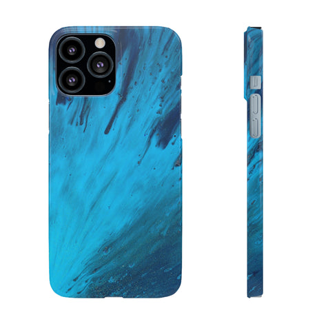 Light Blue Ink Art iPhone Case (Slim) iPhone 13 Pro Max Glossy Phone Case