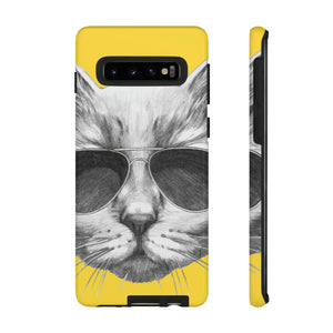 Cool Cat Portrait Android Case (Protective) Samsung Galaxy S10 Glossy Phone Case