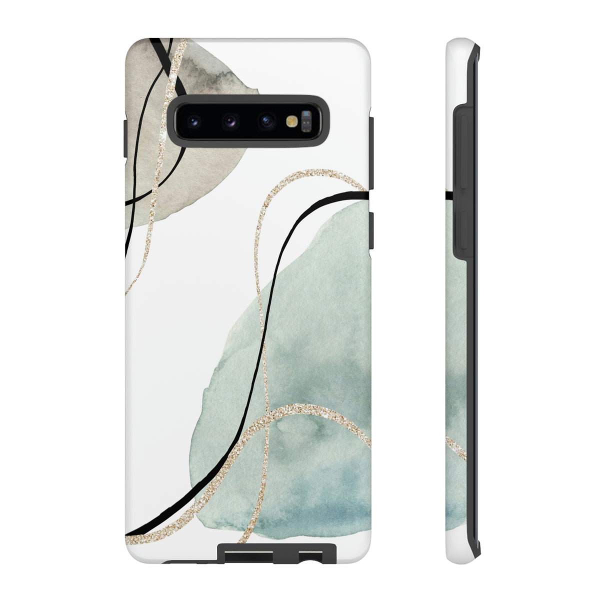 Green Watercolor Android Case (Protective) Samsung Galaxy S10 Plus Matte Phone Case