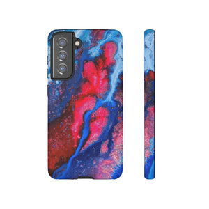 Red n Blue Ink Art Android Case (Protective) Samsung Galaxy S21 FE Matte Phone Case