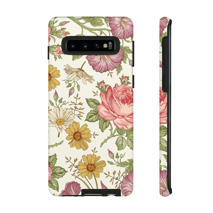 Fabric Vintage Flower Samsung Case (Protective) Samsung Galaxy S10 Glossy Phone Case