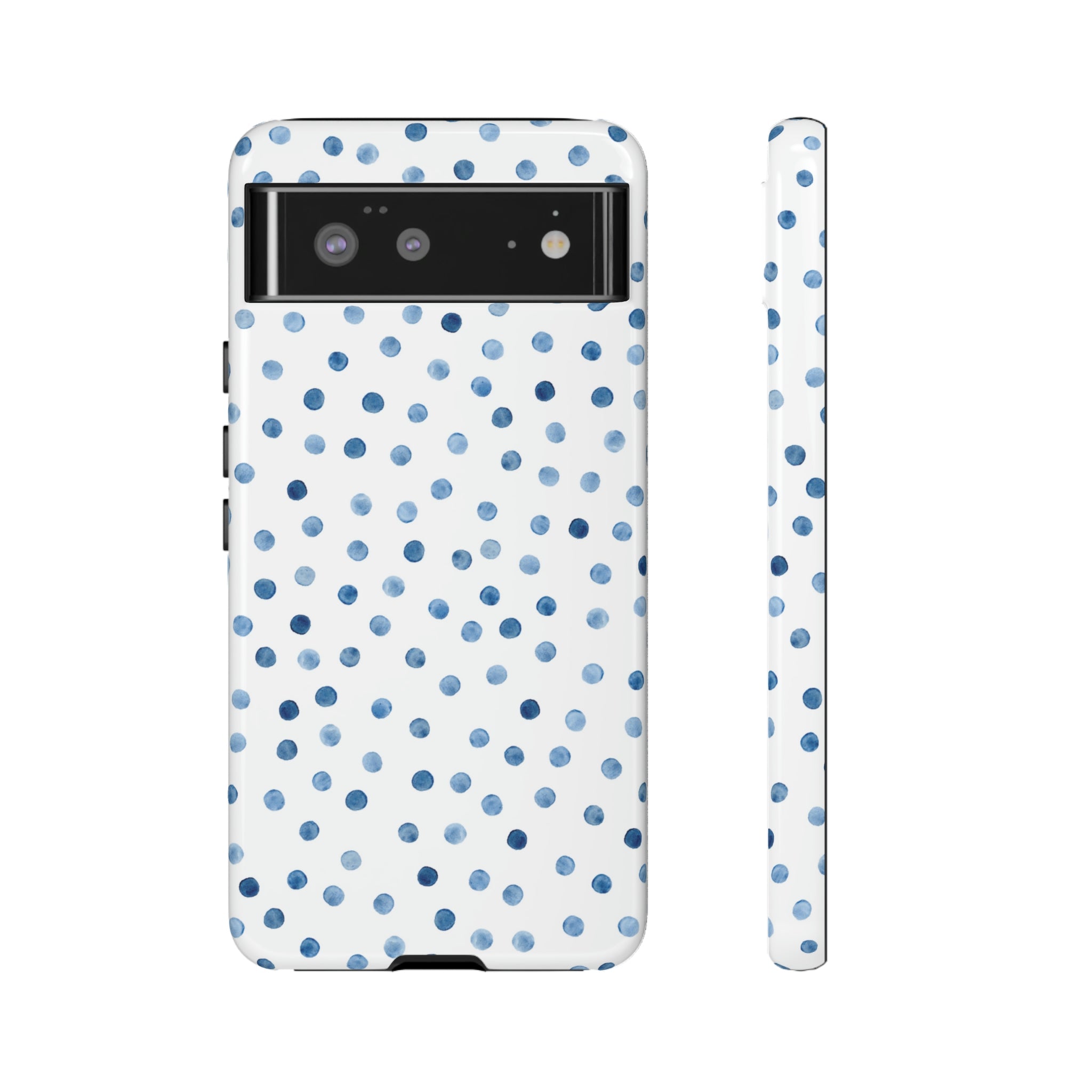 Blue Dots Pattern Android Case (Protective) Google Pixel 6 Glossy Phone Case