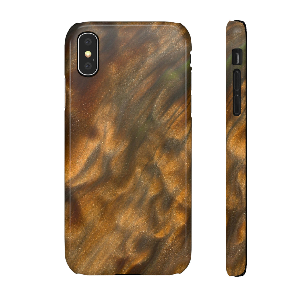 Gold Sand Ink Art iPhone Case (Slim) iPhone X Glossy Phone Case