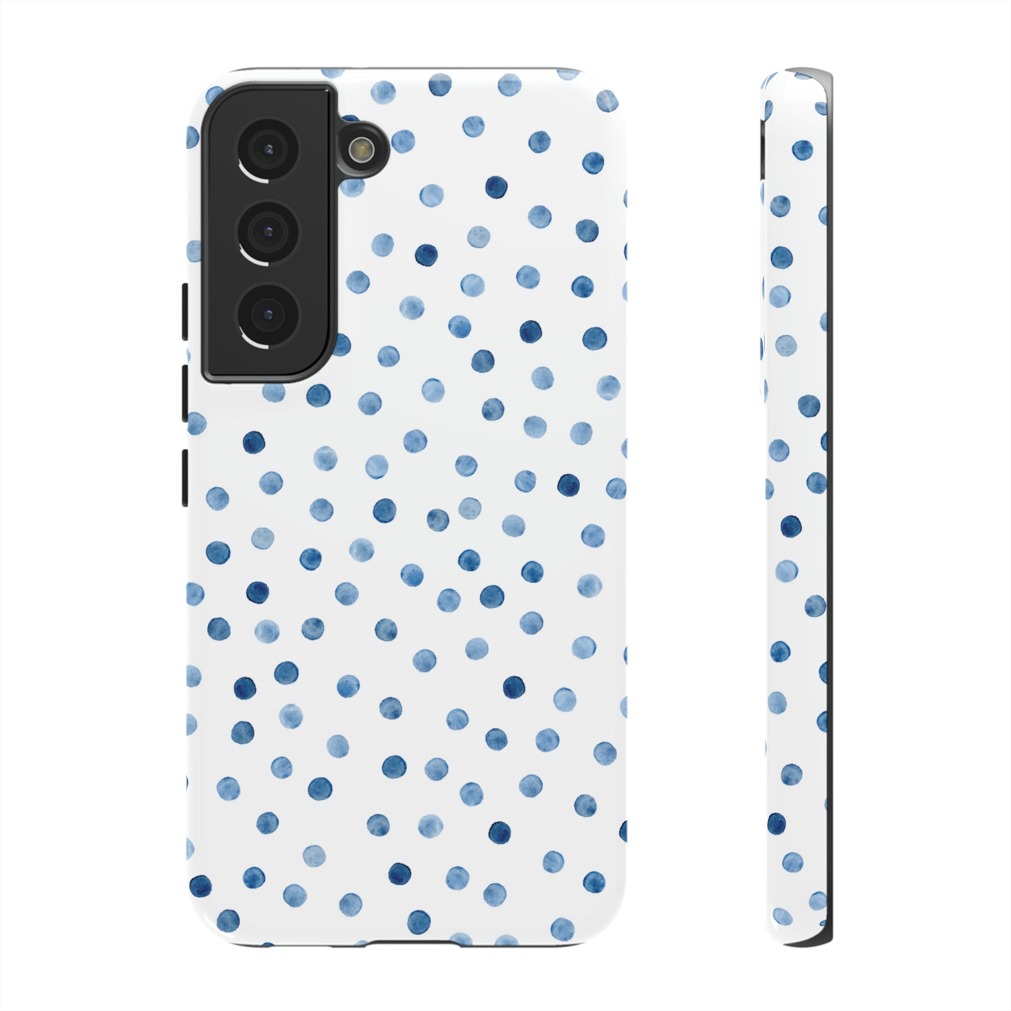 Blue Dots Pattern Android Case (Protective) Samsung Galaxy S22 Glossy Phone Case