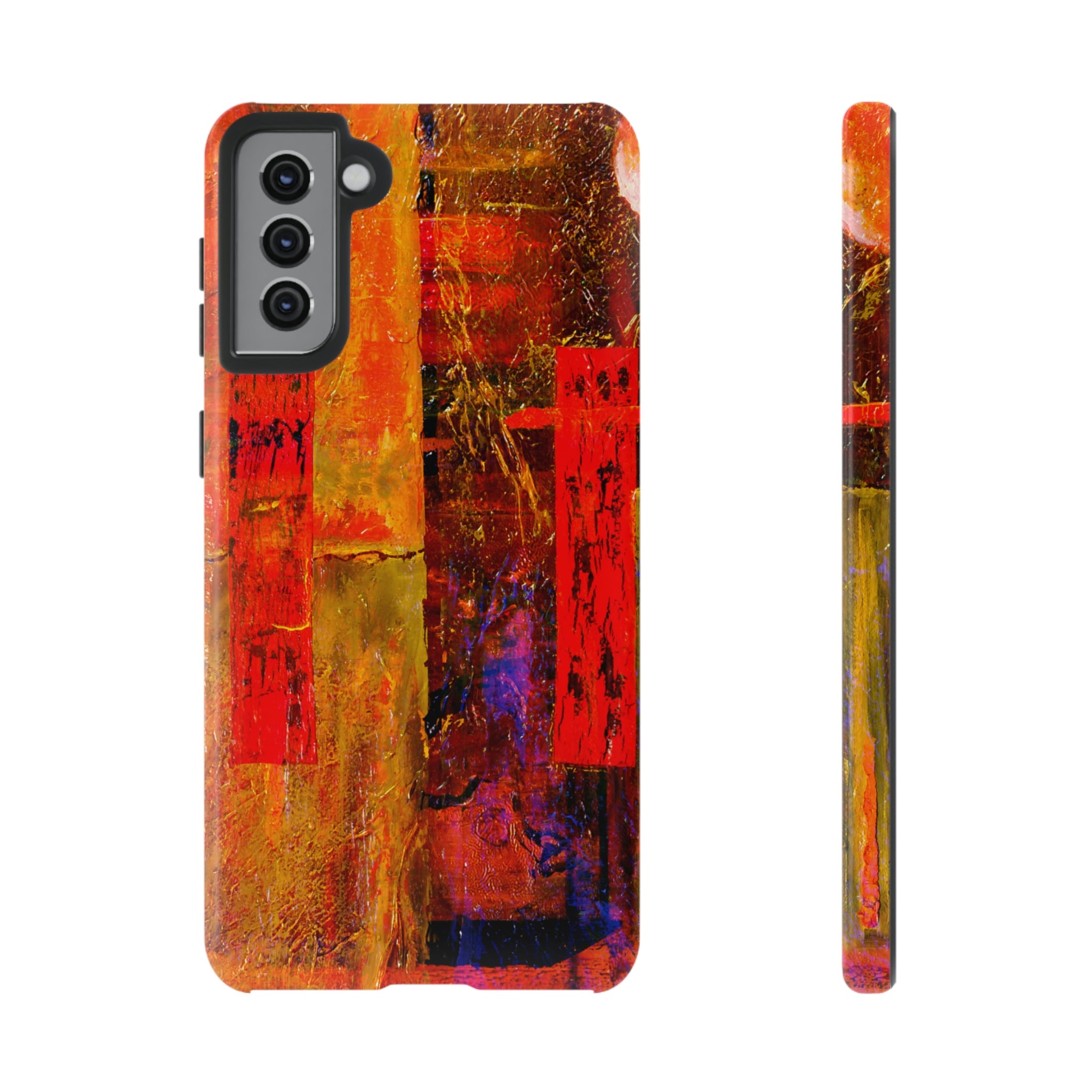 Red Oil Painting Android Case (Protective) Samsung Galaxy S21 Plus Glossy Phone Case