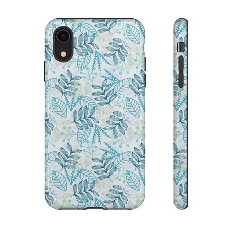 Blue leaf iPhone Case (Protective) iPhone XR Glossy Phone Case