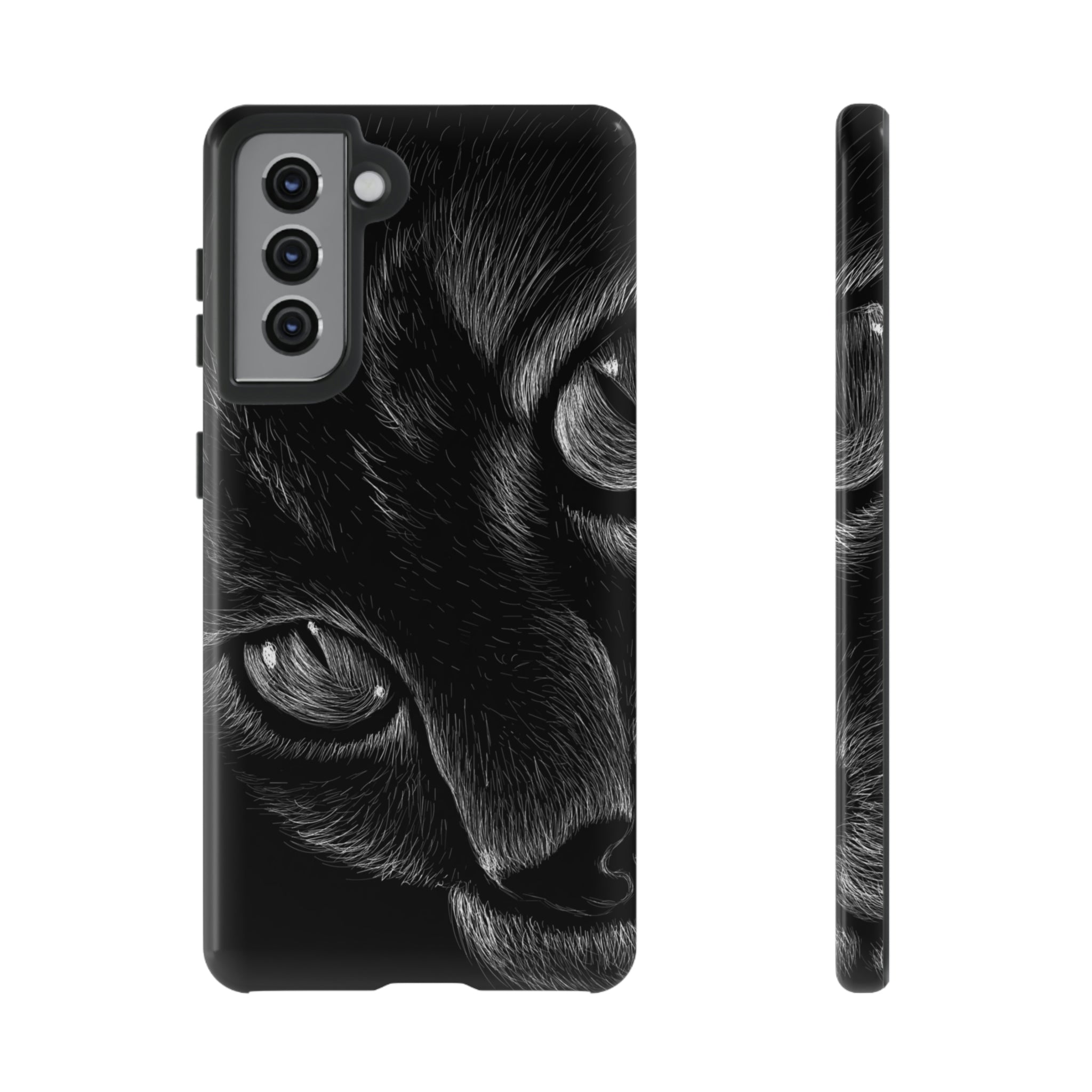 Pencil Drawing Cat Android Case (Protective) Samsung Galaxy S21 Glossy Phone Case