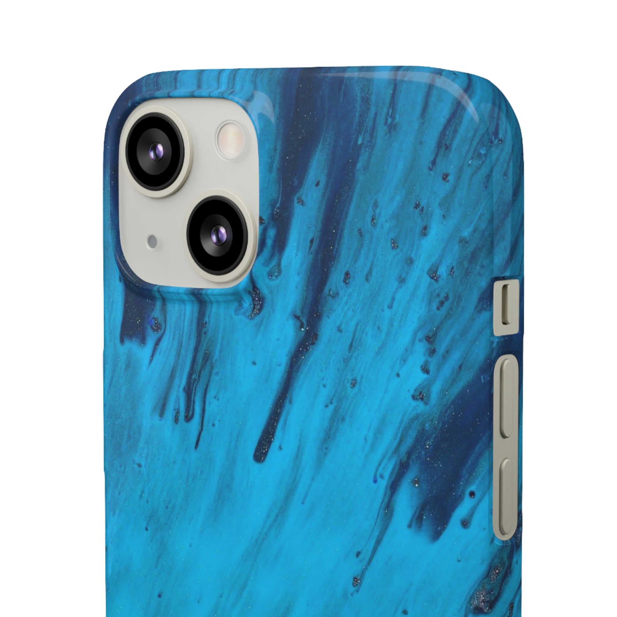 Light Blue Ink Art iPhone Case (Slim) Phone Case