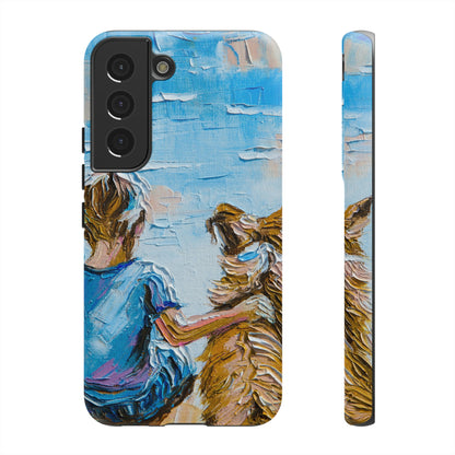 Boy with Dog Android Case (Protective) Samsung Galaxy S22 Matte Phone Case