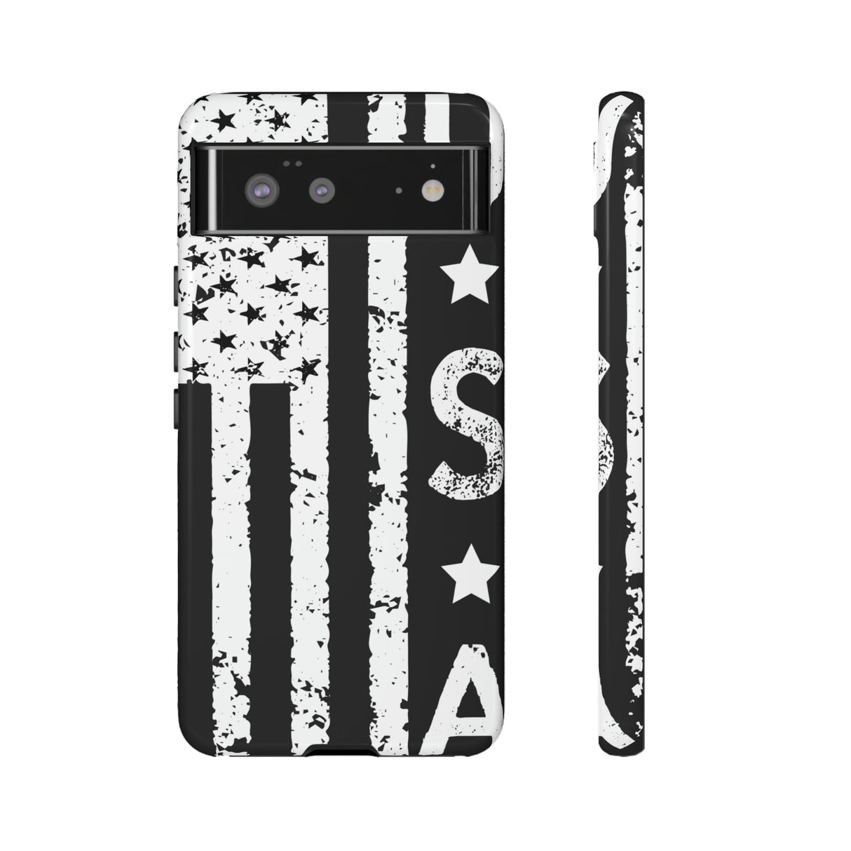 Black n White U.S Flag Android Case (Protective) Google Pixel 6 Glossy Phone Case