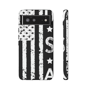 Black n White U.S Flag Android Case (Protective) Google Pixel 6 Glossy Phone Case