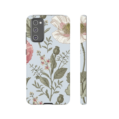 Poppy Blue Vintage Flower Samsung Case (Protective) Samsung Galaxy S20 FE Matte Phone Case