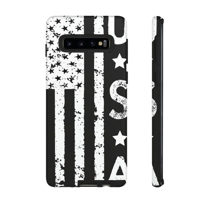 Black n White U.S Flag Android Case (Protective) Samsung Galaxy S10 Glossy Phone Case