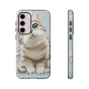 Cute Angel Cat Android Case (Protective) Samsung Galaxy S23 Plus Glossy Phone Case