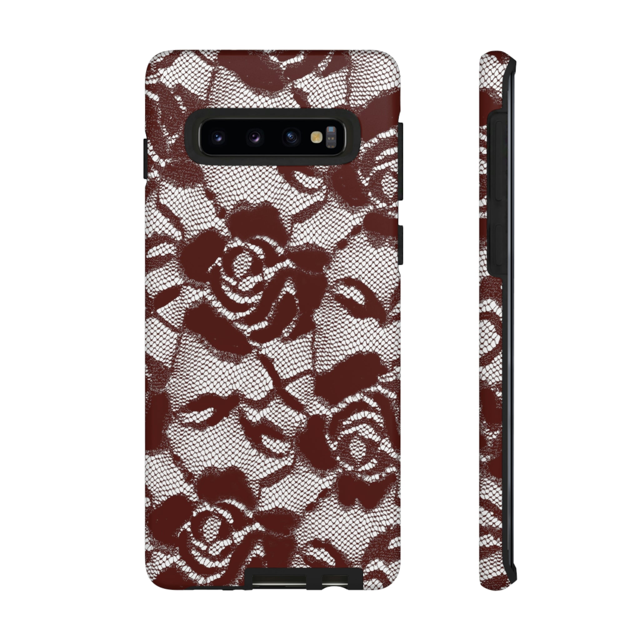 Red Rose Lace Gothic Flower Samsung Case (Protective) Samsung Galaxy S10 Matte Phone Case