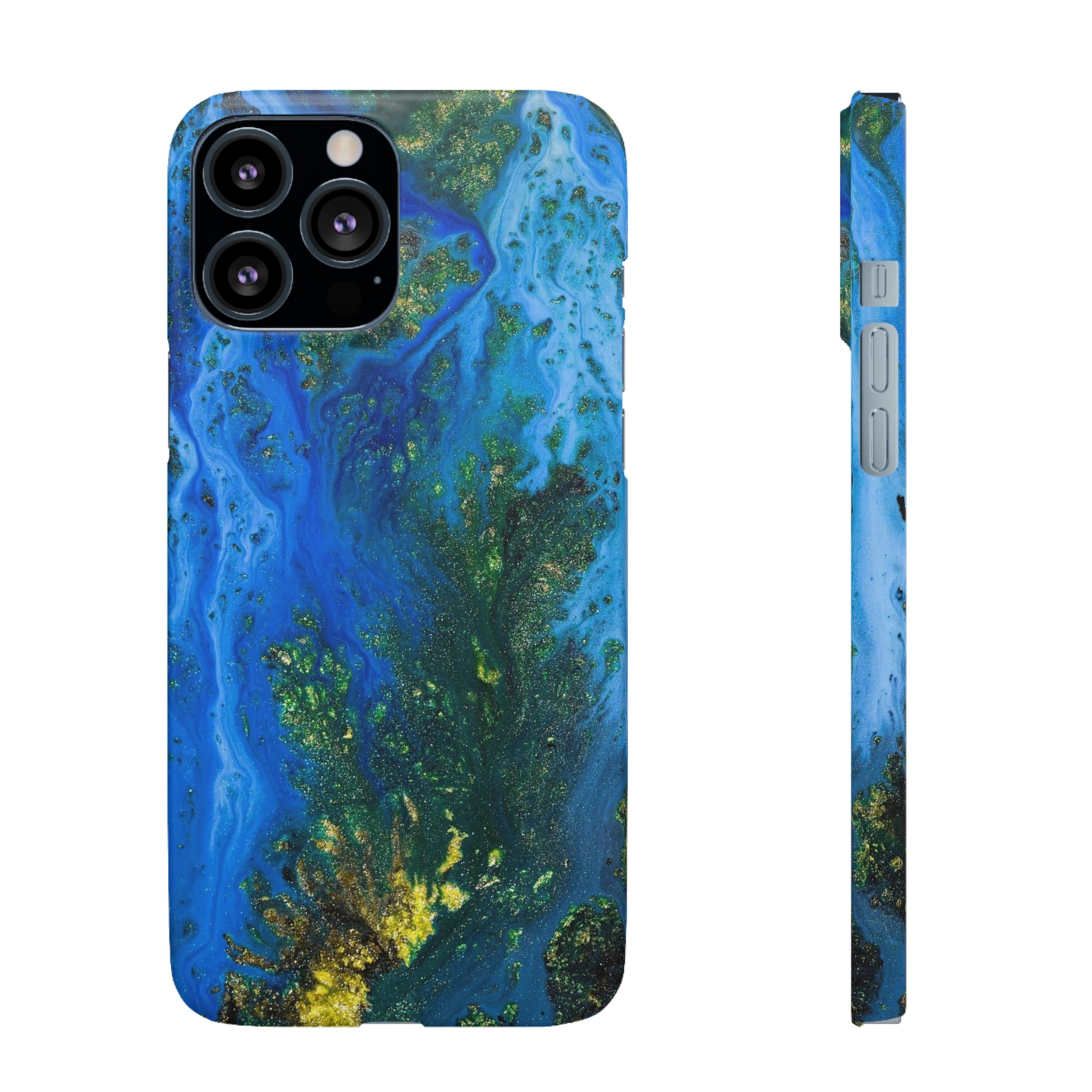 Blue Globe Ink Art iPhone Case (Slim) iPhone 13 Pro Max Matte Phone Case