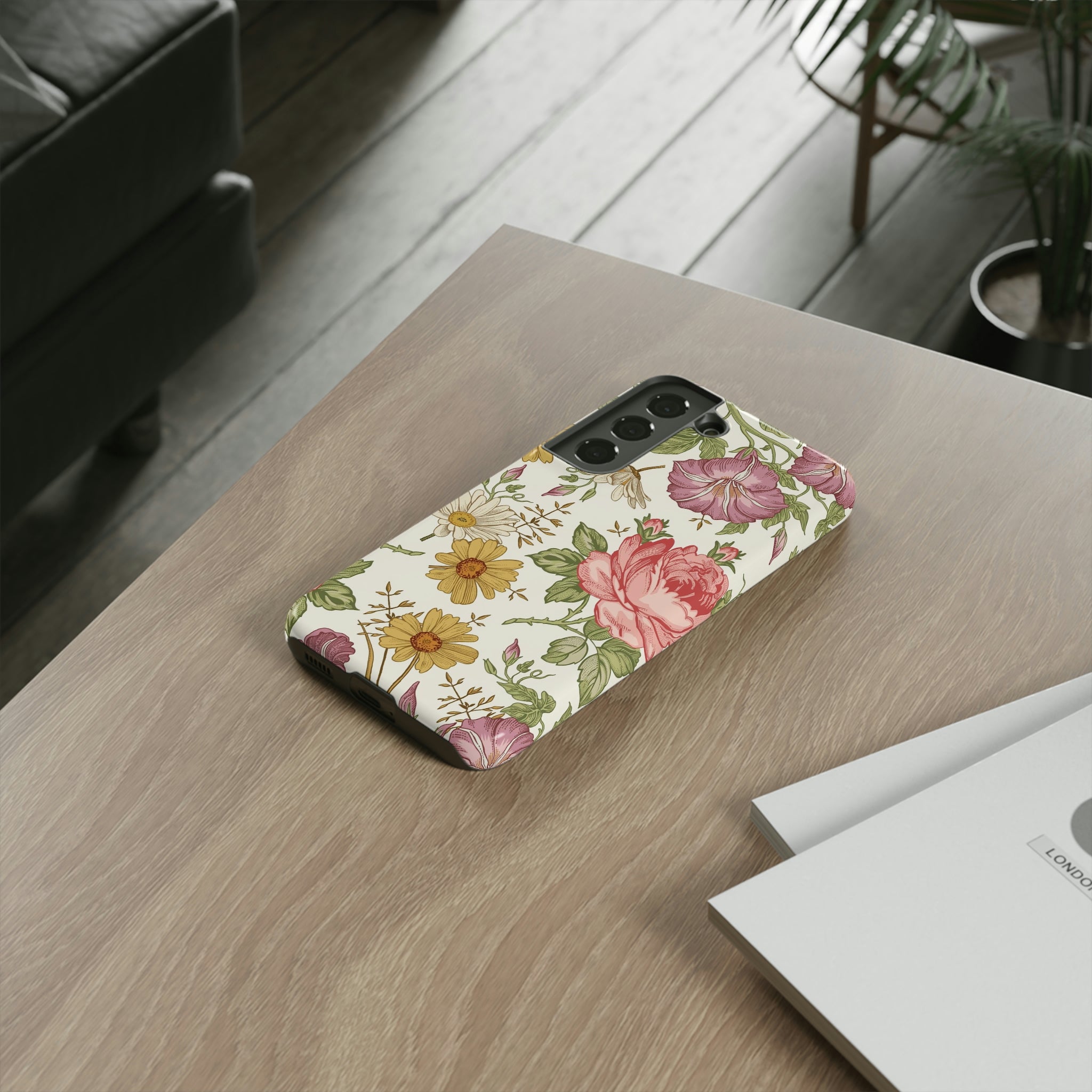 Fabric Vintage Flower Samsung Case (Protective) Phone Case