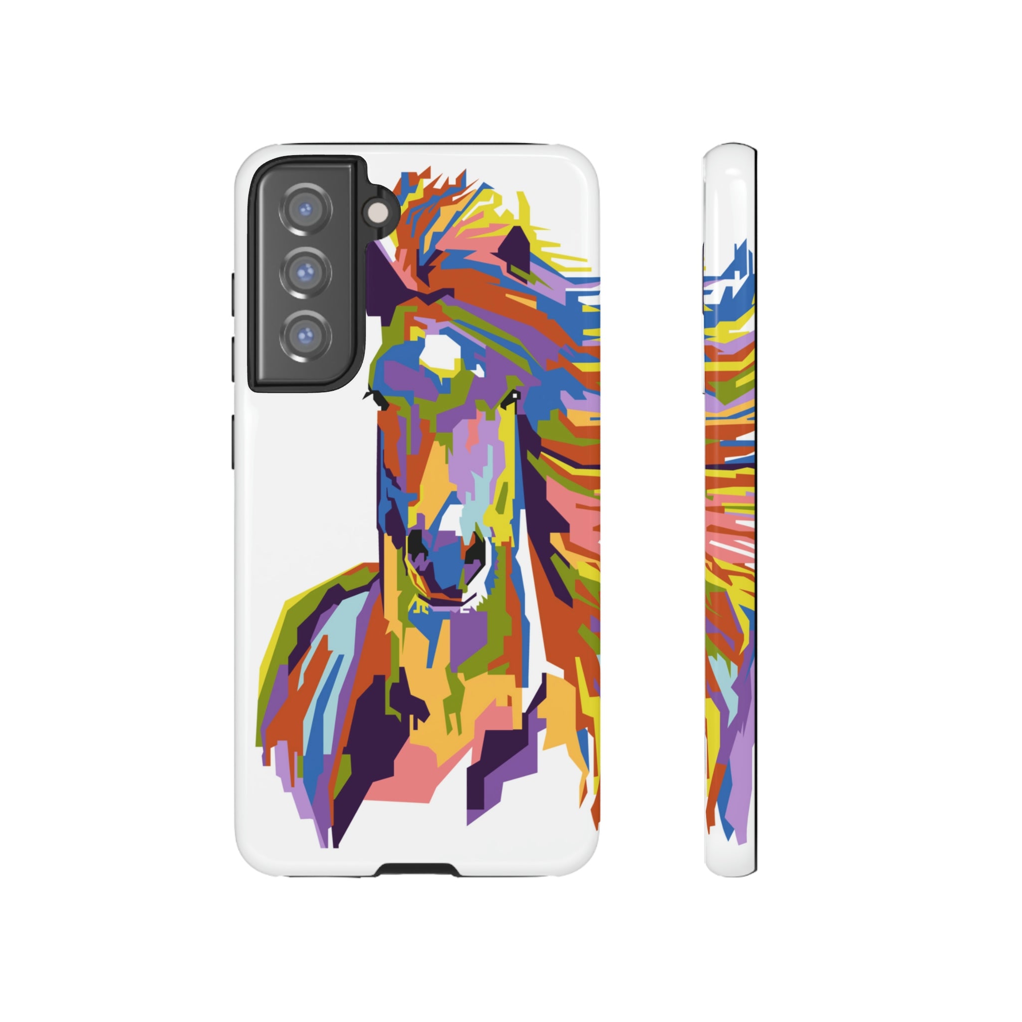 Horse Abstract Art Android Case (Protective) Samsung Galaxy S21 FE Glossy Phone Case